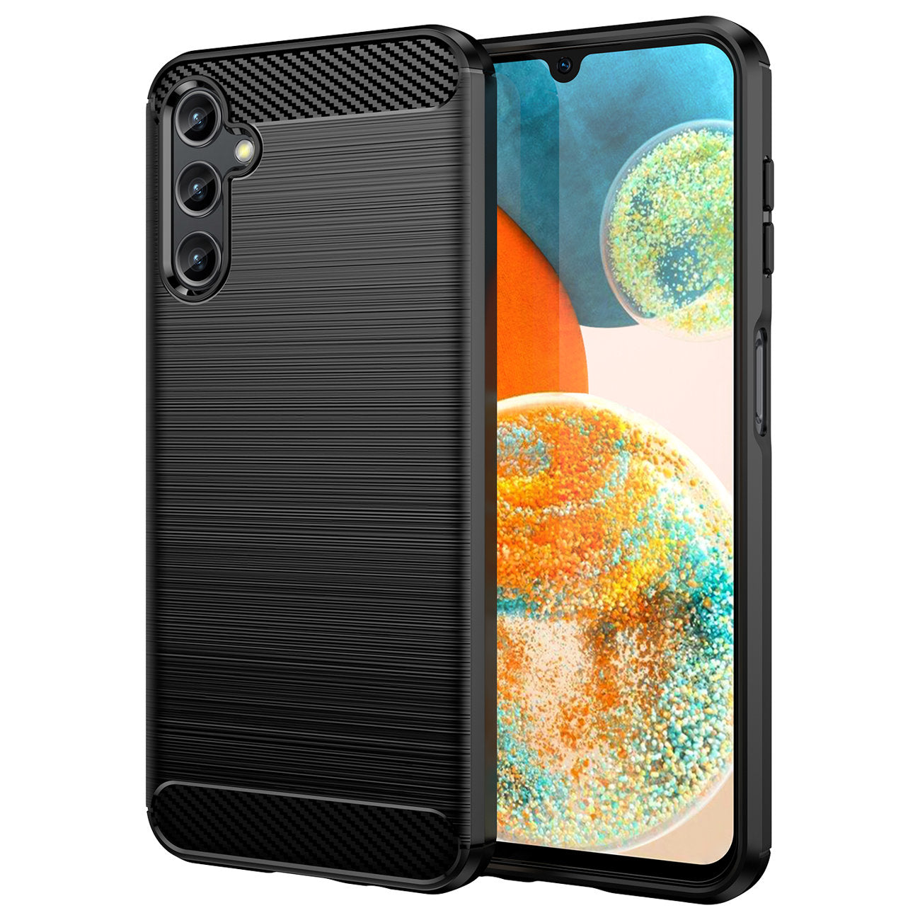 Fodral för Samsung Galaxy A14 A145 / A14 5G A146, OEM, Kolfiber, Svart