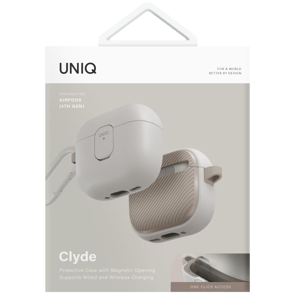 UNIQ Clyde fodral för Apple AirPods 4, Grå Beige