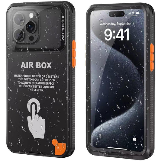 Universellt vattentätt fodral för telefon max. 6,1 tum, ShellBox, AirBox, svart