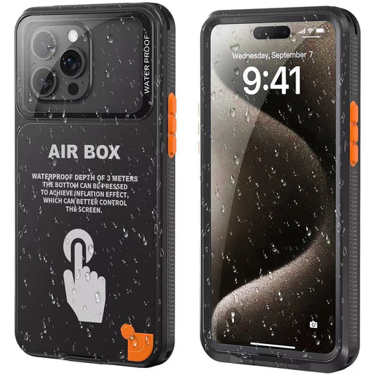 Universellt vattentätt fodral för telefon max. 6,7 tum, ShellBox, AirBox, svart