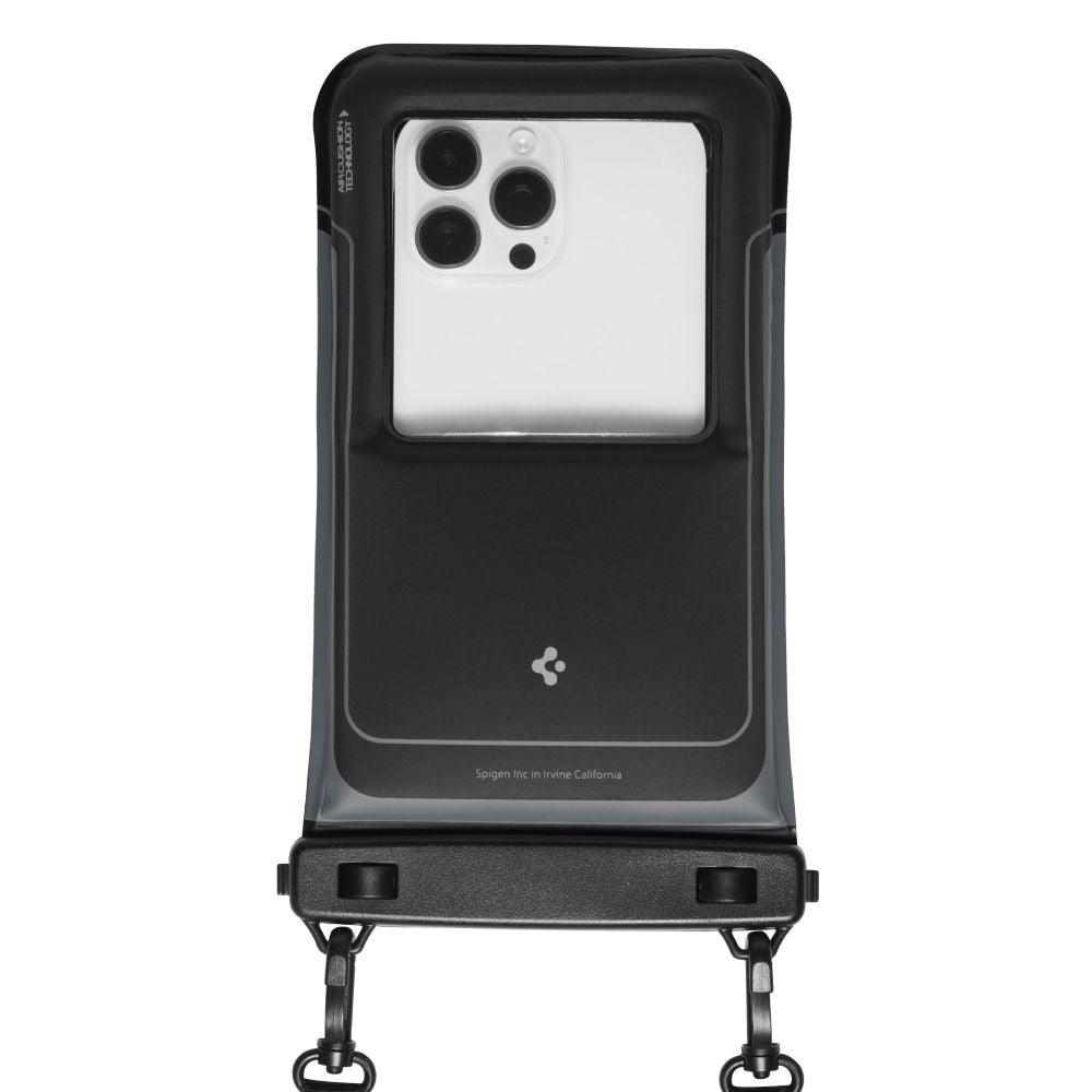 Universal Vattentät Fodral för Telefon max. 6.9 tum, Spigen, A611P, Set med 2 stycken, Matt Svart ACS09348