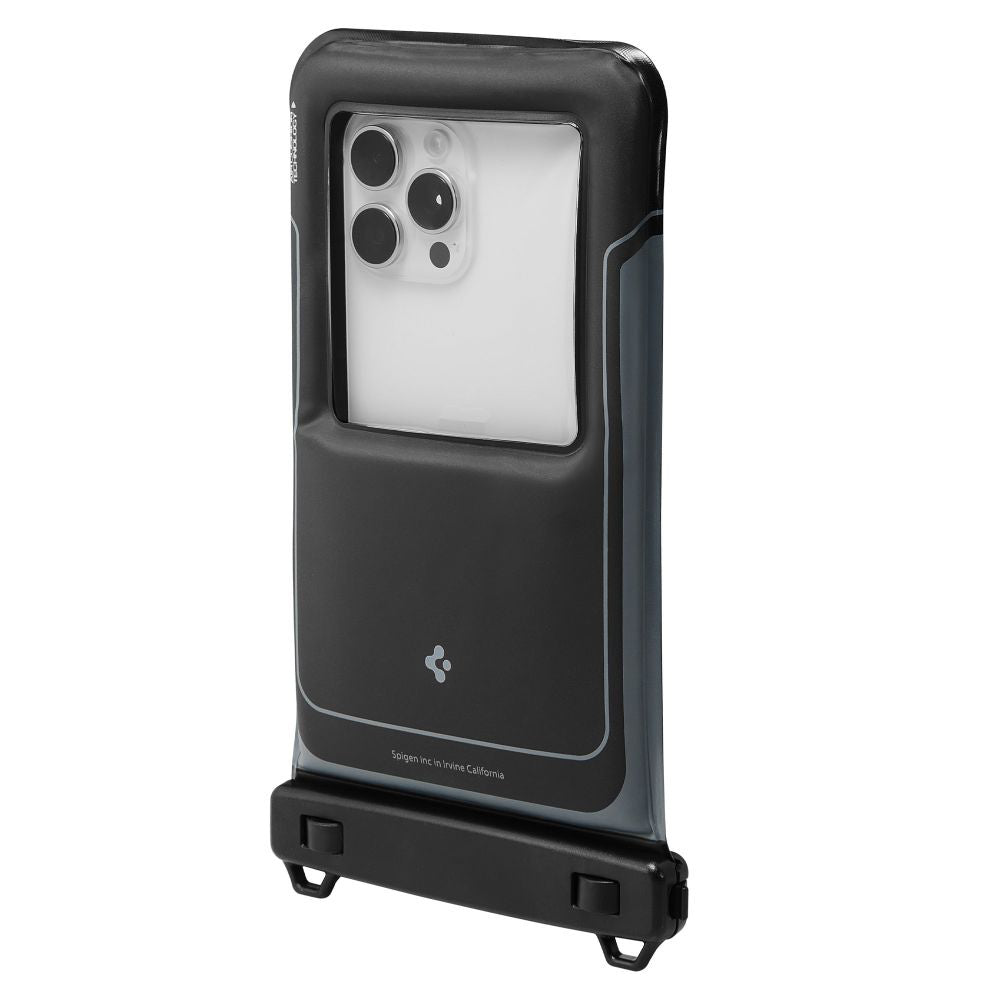 Universal Vattentät Fodral för Telefon max. 6.9 tum, Spigen, A611P, Set med 2 stycken, Matt Svart ACS09348