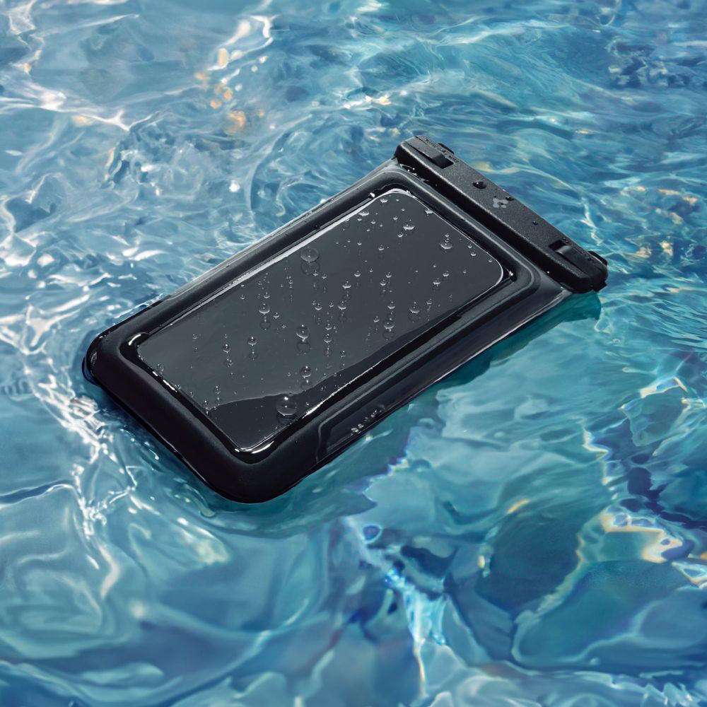 Universal Vattentät Fodral för Telefon max. 6.9 tum, Spigen, A611P, Set med 2 stycken, Matt Svart ACS09348