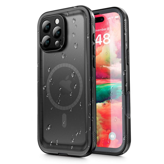 Vattentät fodral för Apple iPhone 16 Pro, ShellBox, Svart