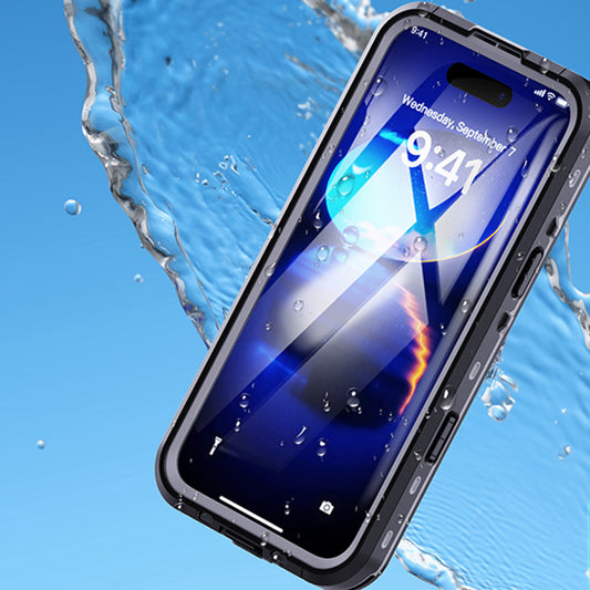 Vattentät fodral för Apple iPhone 16 Pro, ShellBox, Svart