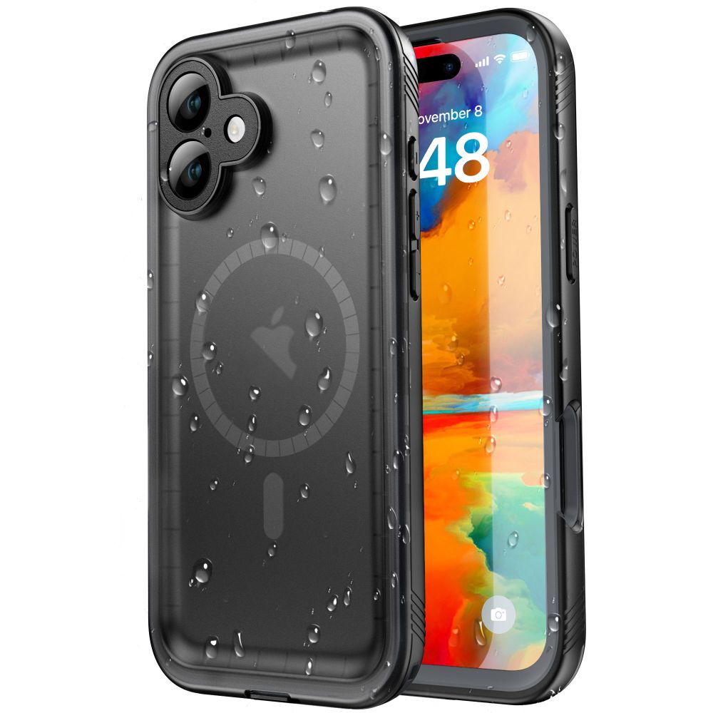 Vattentät fodral för Apple iPhone 16, ShellBox, Svart
