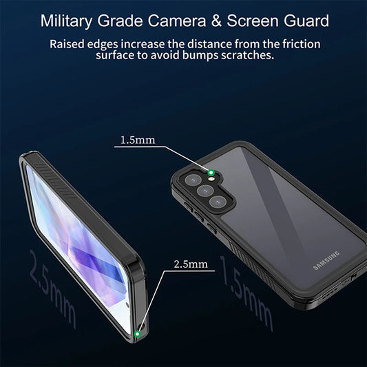 Vattentät fodral för Samsung Galaxy A55 5G A556, ShellBox, Svart