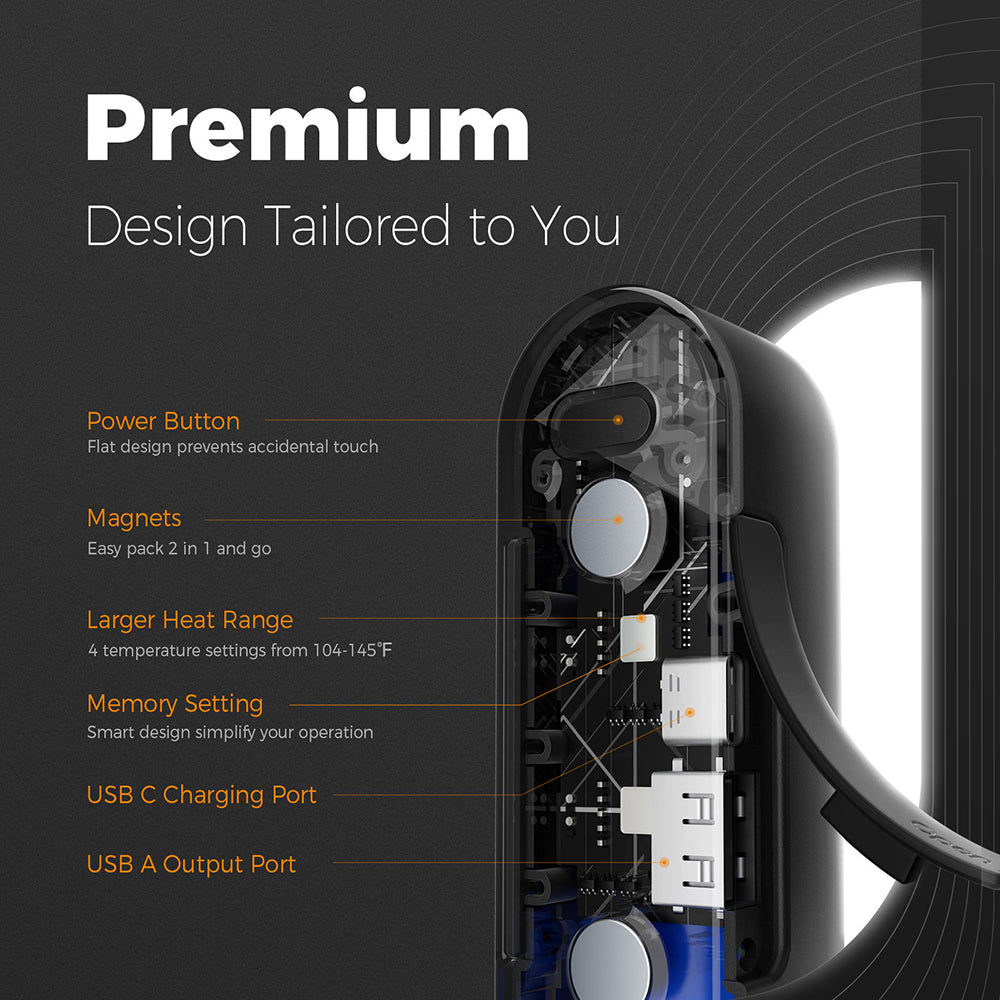 Handvärmare Ocoopa UT2s, Svart