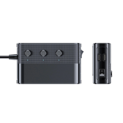 Bil laddare 3MK Power Splitter, 120W, 3A, 3 x USB-A - 1 x USB-C - 3 x Cigarettändaruttag, Svart