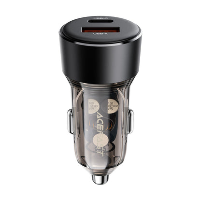 Bil laddare Acefast B12, 60W, 3A, 1 x USB-A - 1 x USB-C, Svart