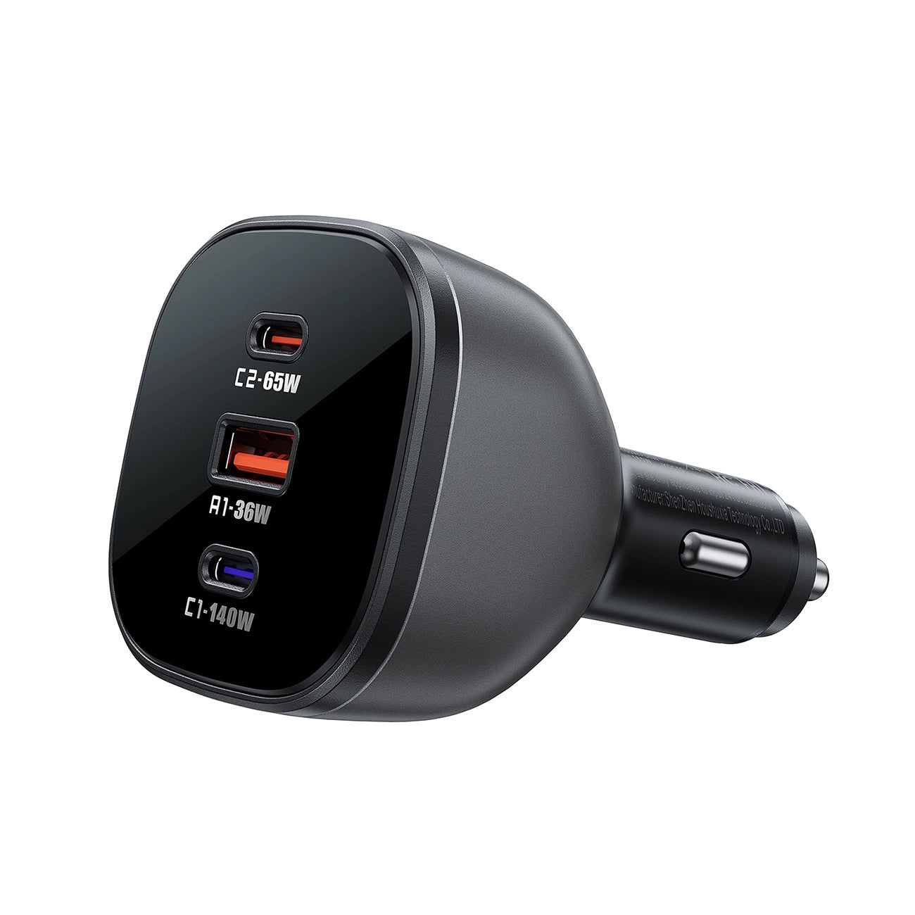 Bil laddare Acefast B14, 165W, 5A, 1 x USB-A - 2 x USB-C, Svart