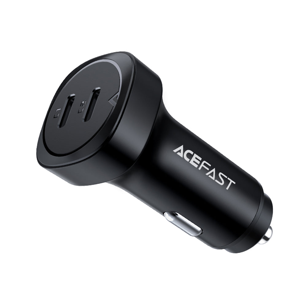Bil laddare Acefast B2, 72W, 3A, 2 x USB-C, Svart