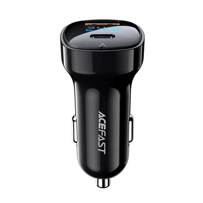 Bil laddare Acefast B4, 66W, 3A, 1 x USB-A - 1 x USB-C, Svart
