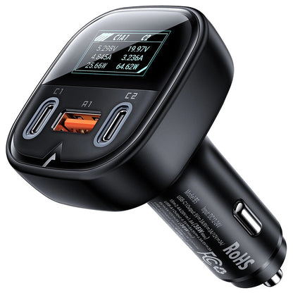 Bil laddare Acefast B5 Display, 101W, 5A, 1 x USB-A - 2 x USB-C, Svart