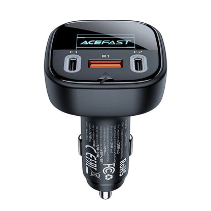 Bil laddare Acefast B5 Display, 101W, 5A, 1 x USB-A - 2 x USB-C, Svart