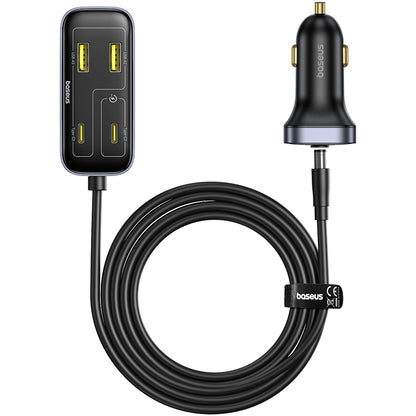 Bil laddare Baseus BackseatPal L1, 110W, 3A, 3 x USB-A - 3 x USB-C, Svart C00081100121-00