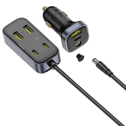 Bil laddare Baseus BackseatPal L1, 110W, 3A, 3 x USB-A - 3 x USB-C, Svart C00081100121-00
