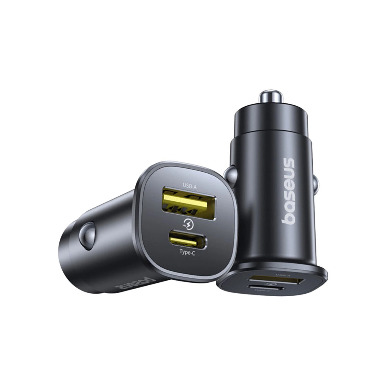 Bil laddare Baseus GoTrip, 30W, 3A, 1 x USB-A - 1 x USB-C, Svart