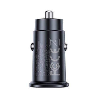Bil laddare Baseus GoTrip, 30W, 3A, 1 x USB-A - 1 x USB-C, Svart