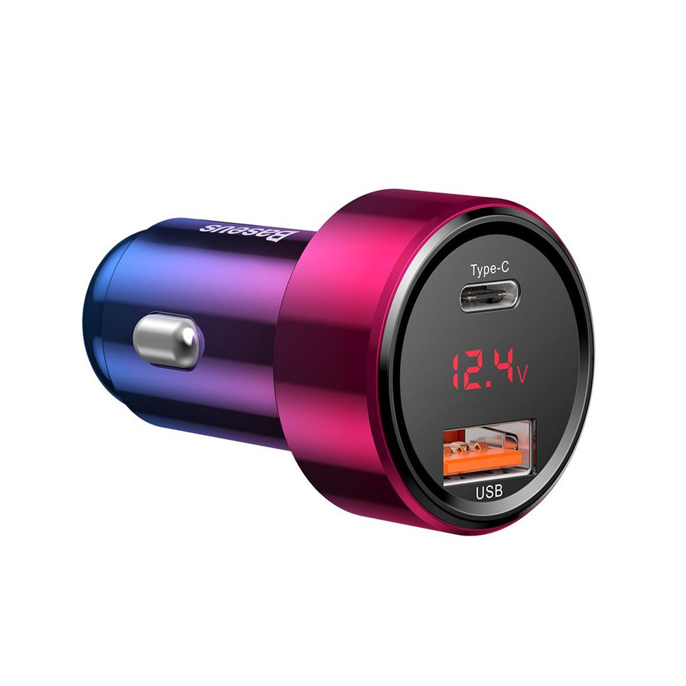 Bil laddare Baseus Magic Display Series, 45W, 5A, 1 x USB-A - 1 x USB-C, Flerfärgad CCMLC20C-09