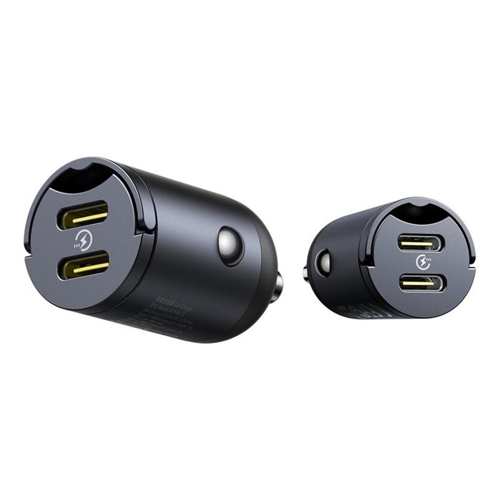 Bil laddare Baseus Tiny Star, 30W, 3A, 2 x USB-C, Svart C00035001121-03