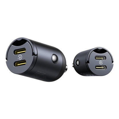 Bil laddare Baseus Tiny Star, 30W, 3A, 2 x USB-C, Svart C00035001121-03