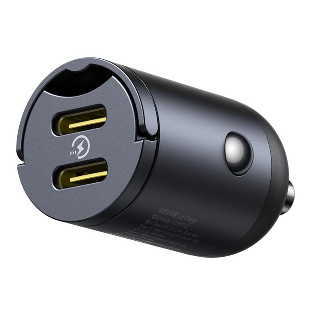 Bil laddare Baseus Tiny Star, 30W, 3A, 2 x USB-C, Svart C00035001121-03