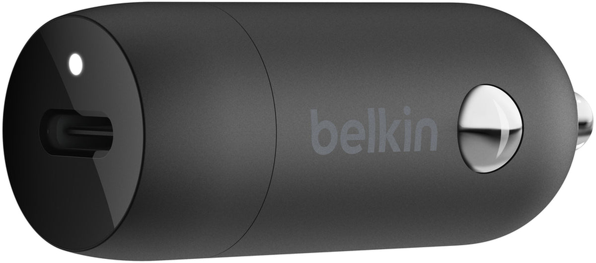 Belkin BoostCharge Billaddare, 30W, 3A, 1 x USB-C, Svart CCA004btBK