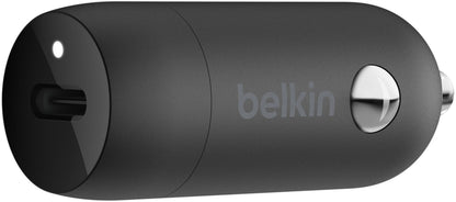 Belkin BoostCharge Billaddare, 30W, 3A, 1 x USB-C, Svart CCA004btBK