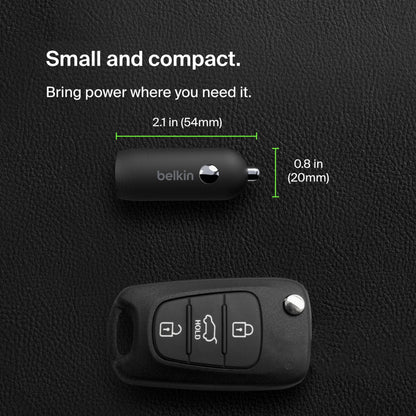 Belkin BoostCharge Billaddare, 30W, 3A, 1 x USB-C, Svart CCA004btBK