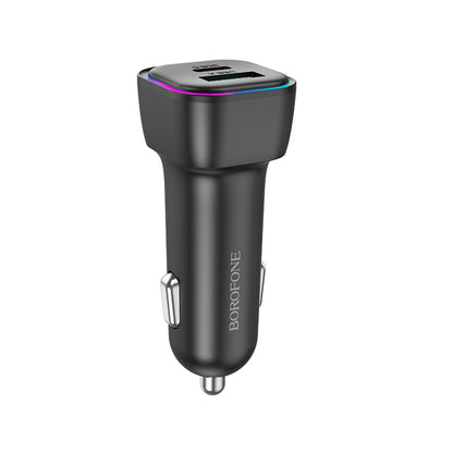 Bil laddare Borofone BZ28A Trophie, 30W, 3A, 1 x USB-A - 1 x USB-C, Svart