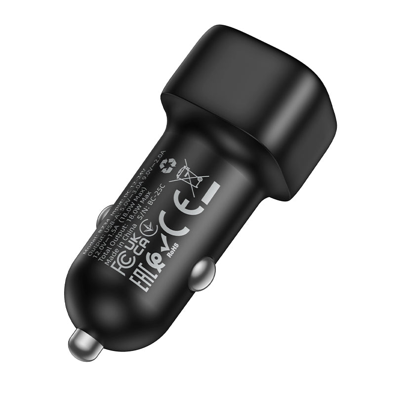 Bil laddare Borofone BZ34 Cloud, 18W, 3A, 1 x USB-A, Svart