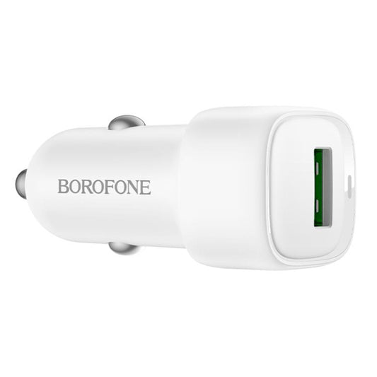 Bil laddare Borofone BZ34 Cloud, 18W, 3A, 1 x USB-A, Vit