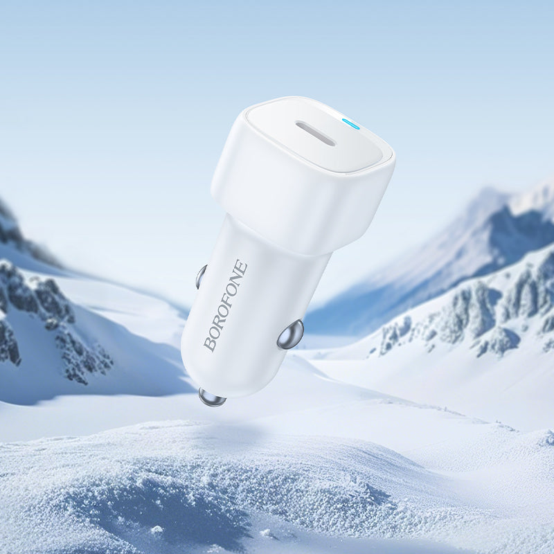 Bil laddare Borofone BZ34A Cloud, 20W, 3A, 1 x USB-C, Vit