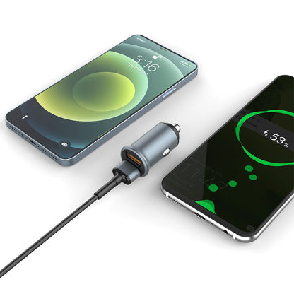 Bil laddare ColorWay, 36W, 3A, 2 x USB-A, Grå