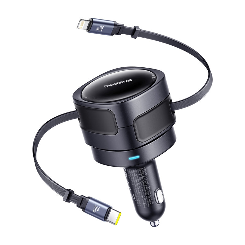 Bil laddare med USB-C / Lightning-kabel Baseus Enjoyment Max, 60W, 3A, Svart C00035507121-00