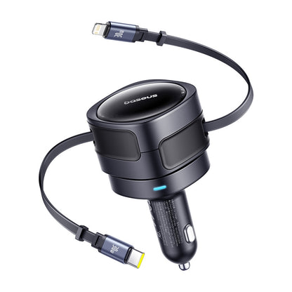 Bil laddare med USB-C / Lightning-kabel Baseus Enjoyment Max, 60W, 3A, Svart C00035507121-00