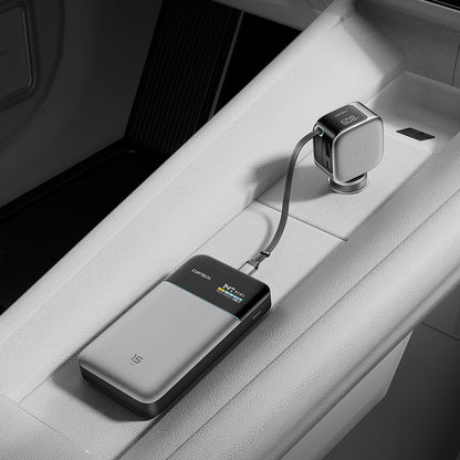 Car Charger With USB-C Cable Cuktech CC903P Display, 100W, 5A, 1 x USB-A - 1 x USB-C, Gray