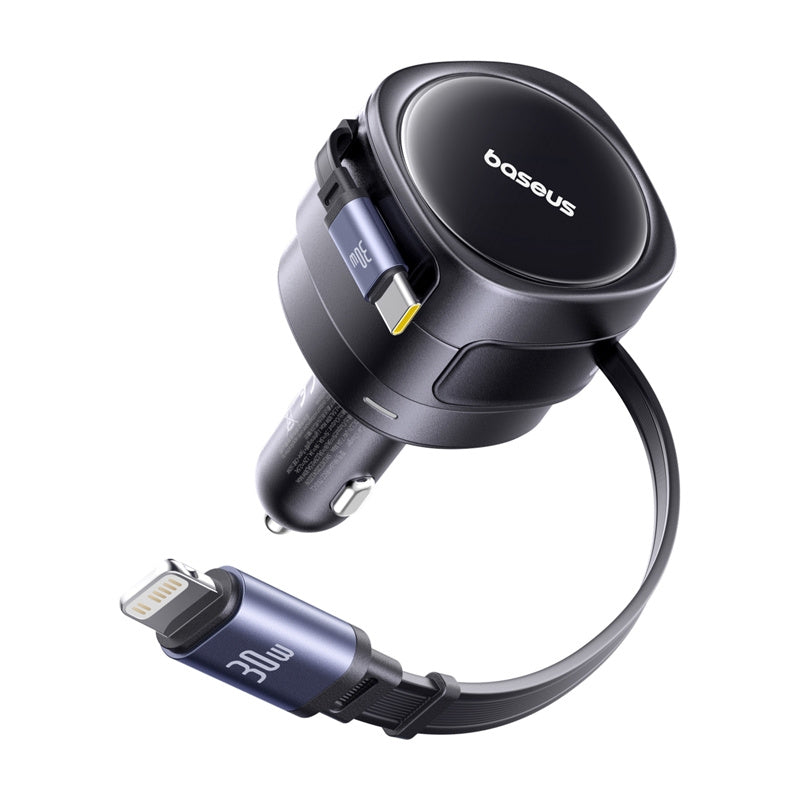 Bil laddare med USB-C / Lightning-kabel Baseus Enjoyment Max, 60W, 3A, Svart C00035507121-00