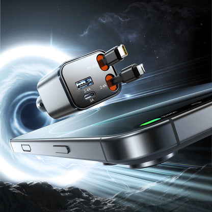 Bil laddare med USB-C / Lightning-kabel Joyroom JR-CCL05, 30W, 3A, 1 x USB-A - 1 x USB-C, Grå