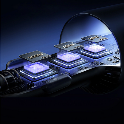 Joyroom JR-CCN07 Car Charger with USB-C Cable, 145W, 5A, 1 x USB-A - 2 x USB-C, Gray