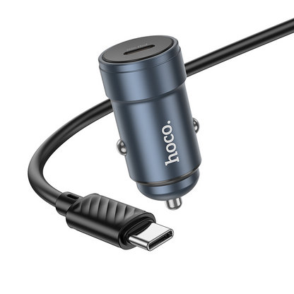 Billaddare med USB-C-kabel HOCO Z57, 30W, 3A, 1 x USB-C, Grå