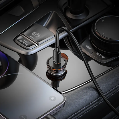 Bil laddare med Lightning-kabel HOCO NZ16, 30W, 3A, 1 x USB-C, Grå