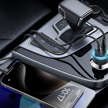 Bil laddare med Lightning-kabel Yesido Y60, 38W, 3A, 1 x USB-A - 2 x USB-C, Svart