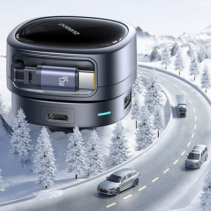 Bil laddare med USB-C kabel Baseus PrimeTrip VR1, 60W, 3A, 1 x USB-A - 1 x USB-C, Svart C00069001121-00