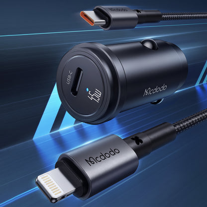 Billaddare med USB-C-kabel Mcdodo CC-7495, 45W, 3A, 1 x USB-C, Svart