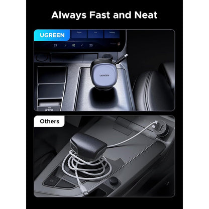 Bil laddare med USB-C-kabel UGREEN EC601, 75W, 3A, 1 x USB-A - 1 x USB-C, Grå