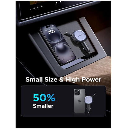 Bil laddare med USB-C-kabel UGREEN EC601, 75W, 3A, 1 x USB-A - 1 x USB-C, Grå