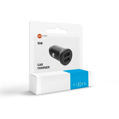 Bil laddare Fixed, 15.5W, 3A, 2 x USB-A, Svart