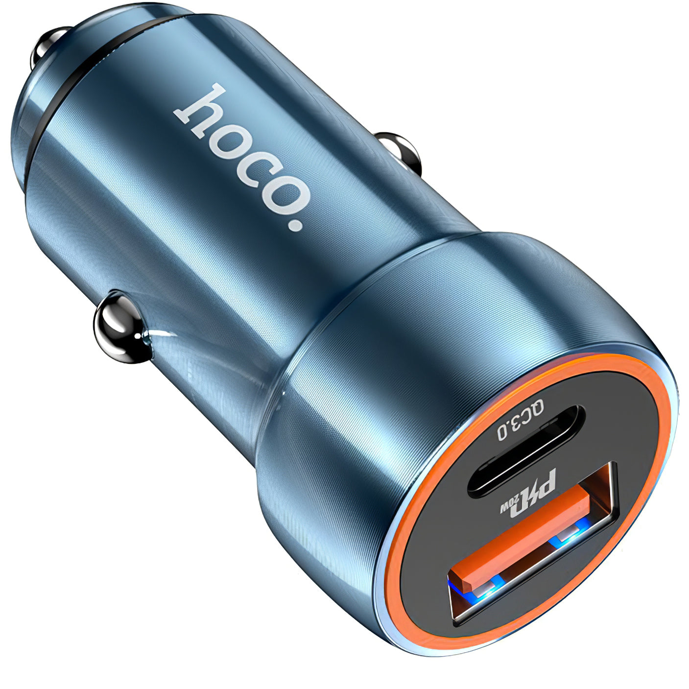 Bil laddare HOCO Z46A, 20W, 3A, 1 x USB-A - 1 x USB-C, Blå